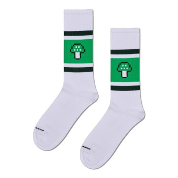 Happy socks Strømper Mushroom Stripe Sneaker Sock Hvid Mønster Str 36/40