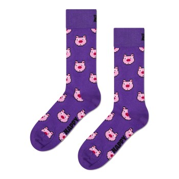 Happy socks Strømper Pig Sock Mørkelilla Str 36/40