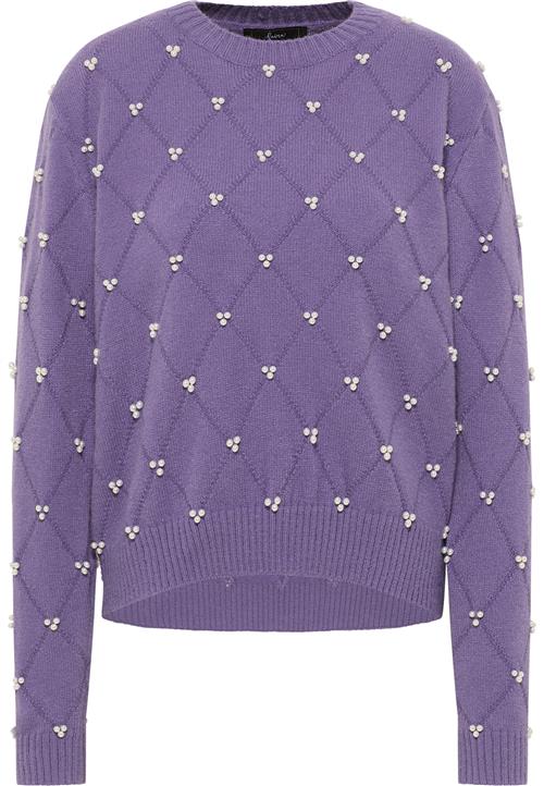 faina Pullover 'Tylin'  mørkelilla / perlehvid