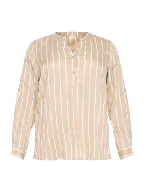 KAFFE CURVE Bluse 'KCSIDA'  taupe / hvid