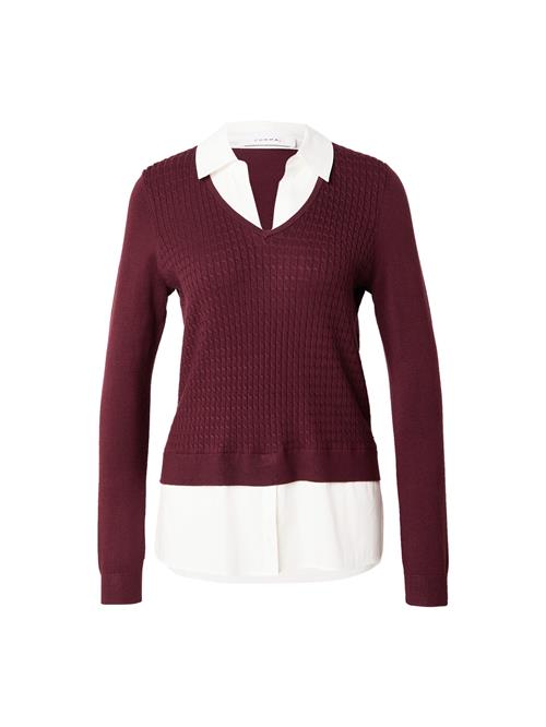 COMMA Pullover  mørkerød / hvid