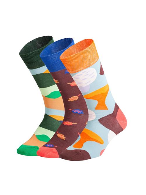 DillySocks Sokker 'Fall Wonders'  blå / mørkegrøn / orange