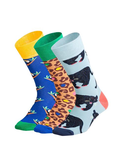 DillySocks Sokker 'Exotic Trio'  beige / pastelblå / gul / grøn
