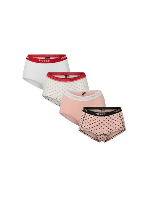 PIECES Panty 'PCLogo'  pudder / rød / sort / hvid