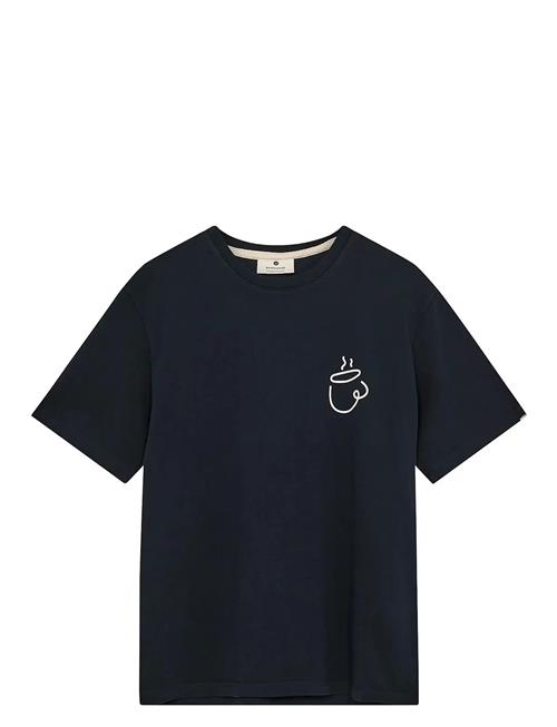 Akvillads Espresso Print S/S Tee Anerkjendt Navy