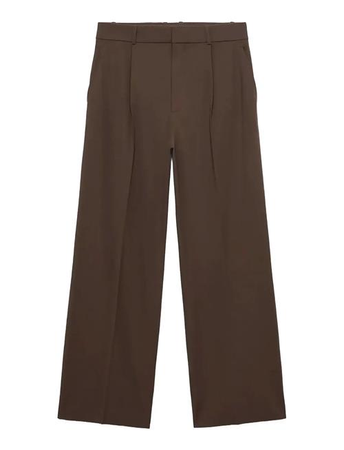 Low-Rise Wide-Leg Trousers Mango Brown