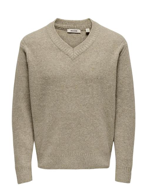 Onsmove Rlx Brushed V-Neck Knit ONLY & SONS Beige