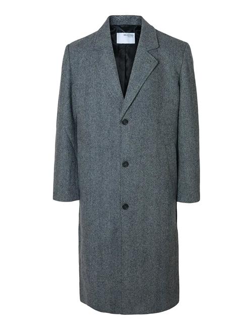 Slhmilos Wool Blend Relaxed Coat #S Selected Grey