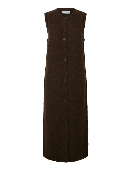 Slflelou Sl Knit Cardigan Dress Selected Brown