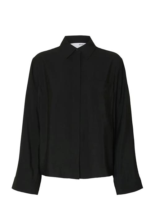 Slfamara Ls Relaxed Shirt Noos Selected Black