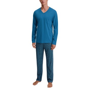 Calida Relax Imprint 3 Pyjamas Midnatsblå bomuld Medium Herre