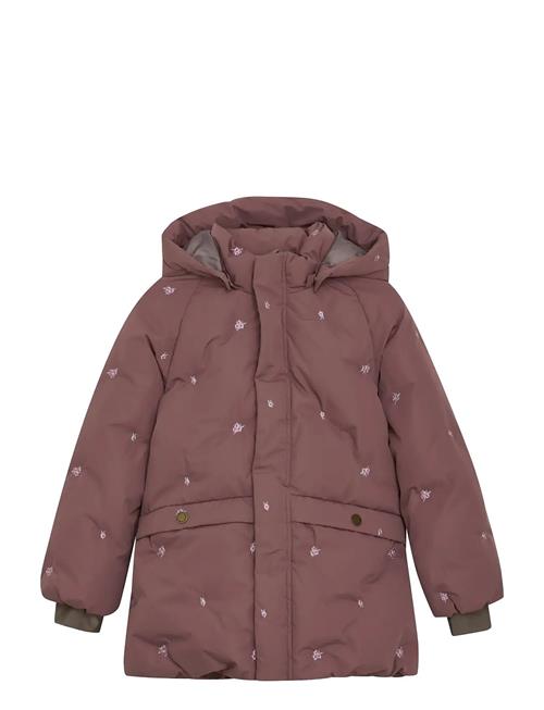 Jacket Puffer W. Embroidery En Fant Purple