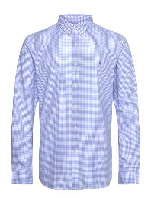 Se Slim Fit Gingham Stretch Poplin Shirt Polo Ralph Lauren Blue ved Booztlet