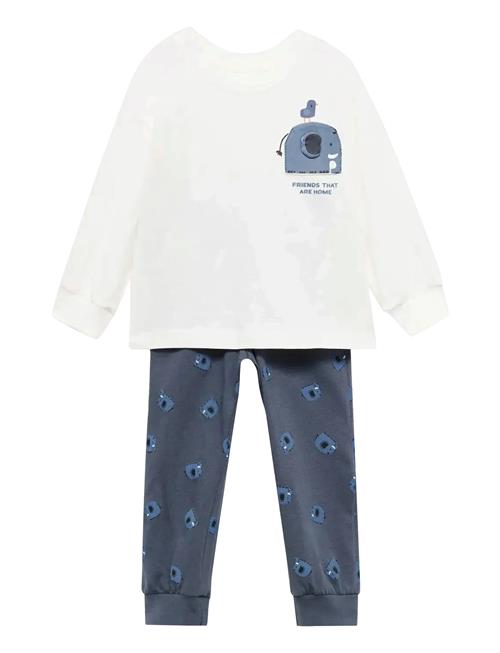 Long Animal-Print Pyjamas Mango Grey
