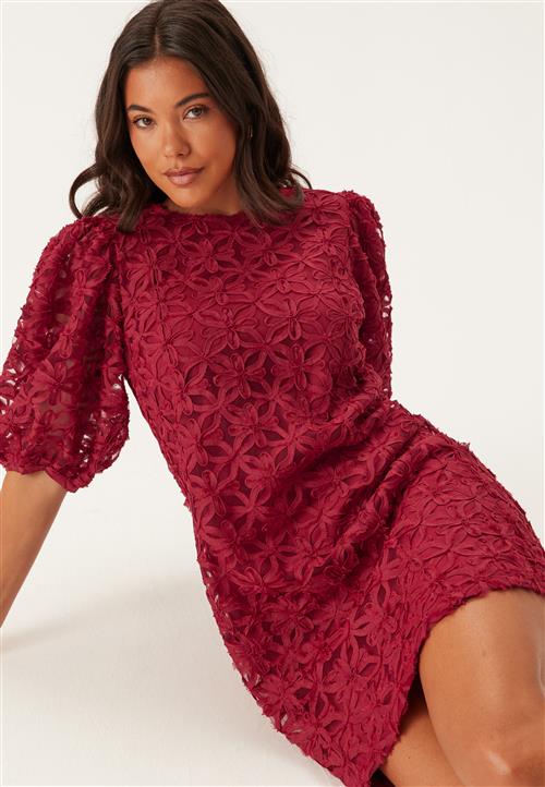 BUBBLEROOM 3D Flower Puff Sleeve Dress