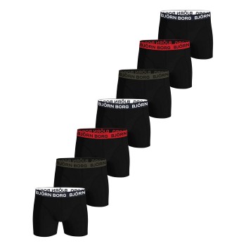 Björn Borg 7P Cotton Stretch Boxer Sort Mønster bomuld Small Herre
