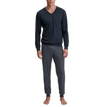 Calida Relax Streamline Pyjama With Cuff Marineblå bomuld XX-Large Herre