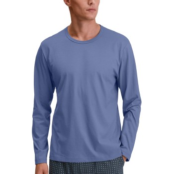 Calida Remix Basic Sleep Long Sleeve Shirt Blå bomuld X-Large Herre