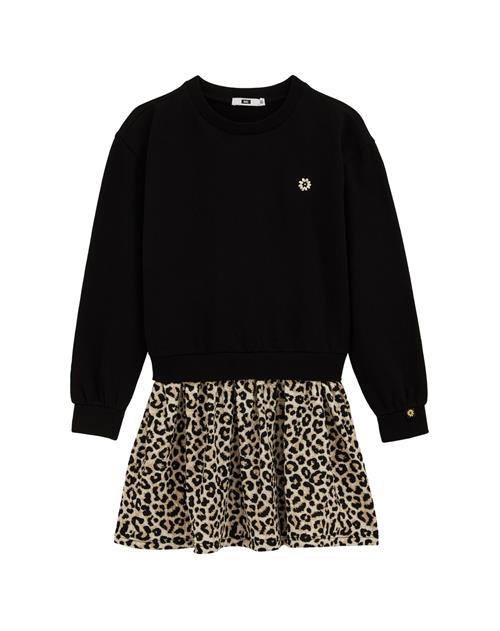 WE Fashion Kjole  lysebrun / sort