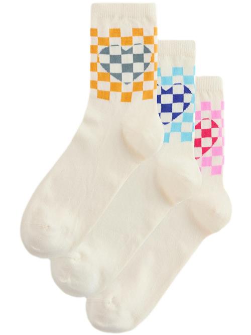 Next Sokker  aqua / orange / lys pink / naturhvid