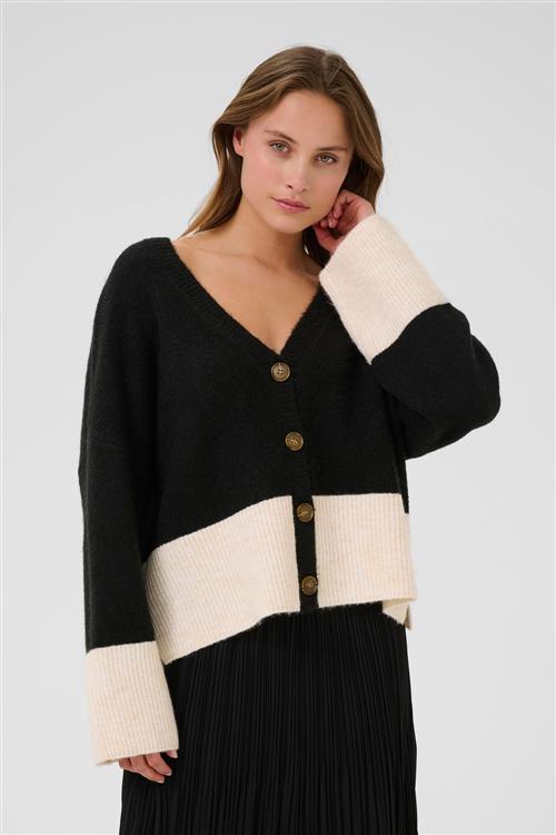 CULTURE Cardigan  guld / sort / hvid