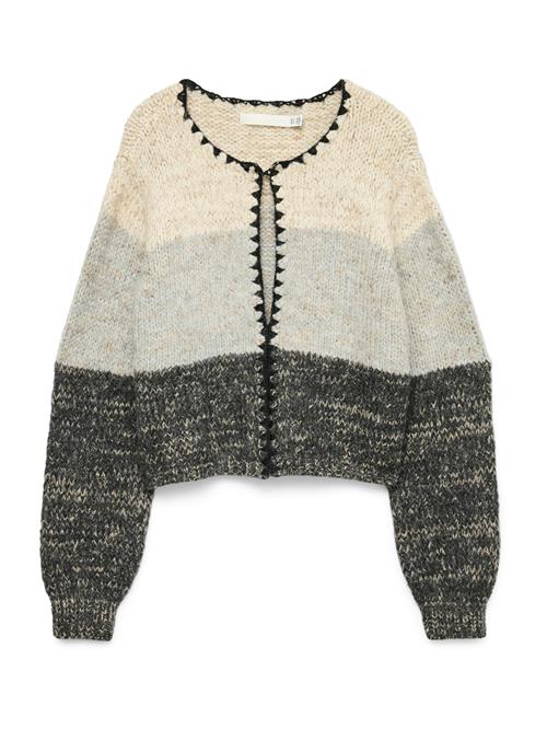 VERO MODA Cardigan 'VMJenna'  beige / grå / mørkegrå