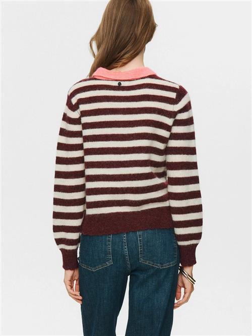 NÜMPH Pullover 'Nuciara'  vinrød / uldhvid