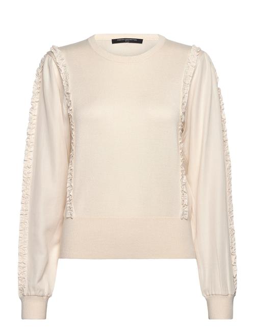 Krista Mix Ruffle Slv Jumper French Connection Cream