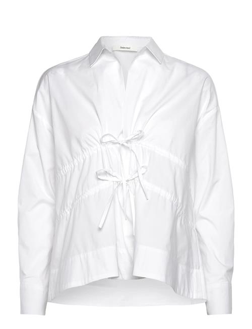 Slfruna-Ally Ls Tie Top Ex Selected White