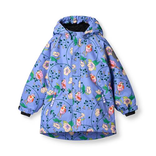 Småfolk Vinterfrakke Med Fugle Og Blomster Purple Delight  Purple Delight-1-2 Y  Lilla  1-2 år  kvinde