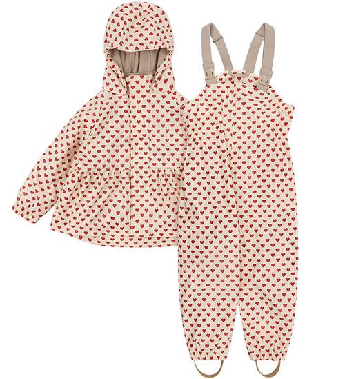 Konges Sløjd Regntøj m. Fleece - PU - Rainy Palme - Coeur Rouge