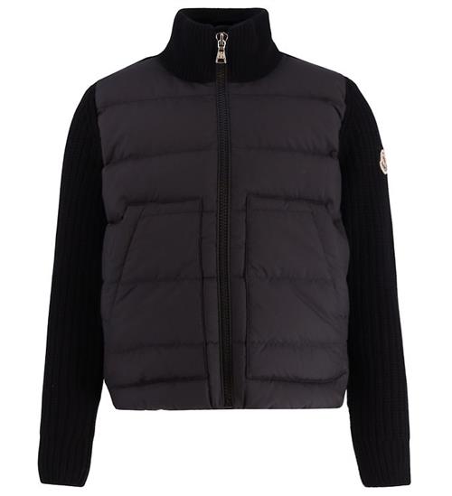 Se Moncler Cardigan - Uld/Dun - Sort ved KidsWorld