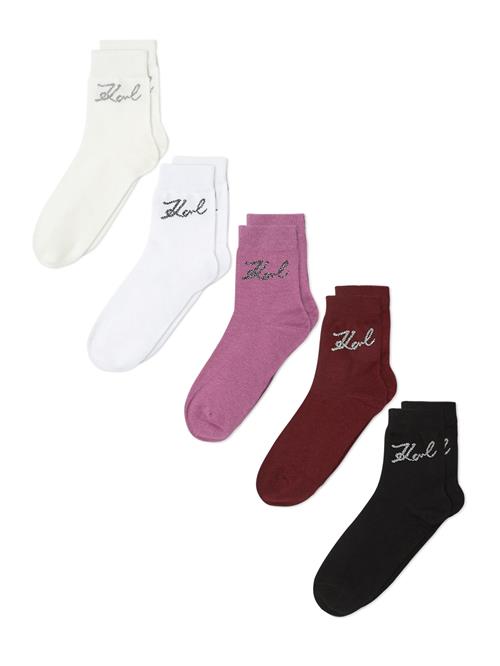 Karl Lagerfeld Sokker  creme / eosin / mørkerød / sort / sølv / hvid