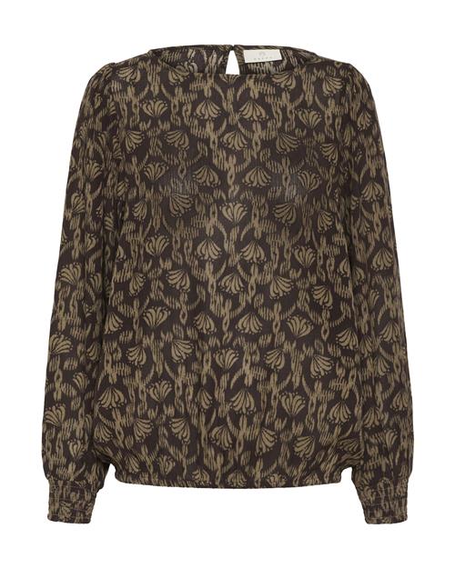 Kaffe Bluse  grøn / sort