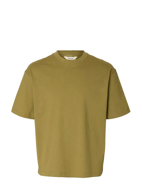 Slhrelaxnorman Ss O-Neck Tee Selected Khaki