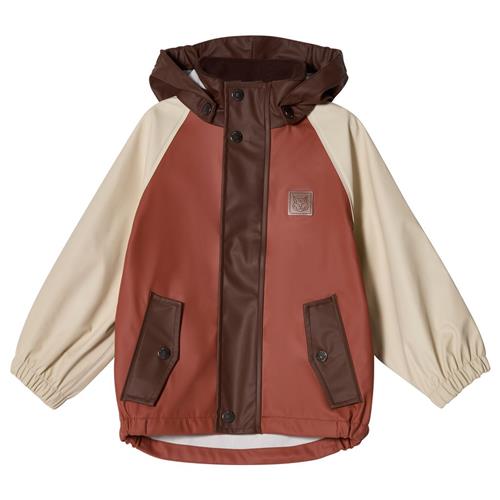 Kuling Edinburgh Kontrastfarvet Genanvendt Regnjakke Warm Sienna/Brown 122/128 cm Rain Brun  122/128 cm  unisex