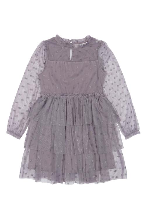 The New TNPascha L_S Dress Gray Ridge AOP Gray Ridge  9-10 Y  Lilla  9-10 år  kvinde
