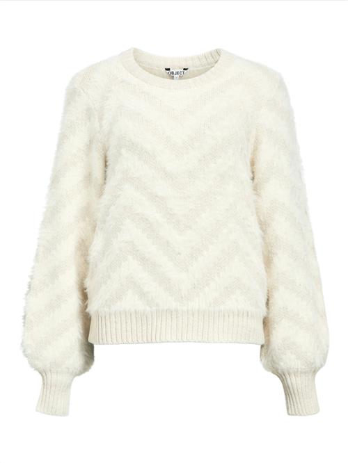 Se OBJECT Pullover 'OBJHollow'  creme / grå ved About You