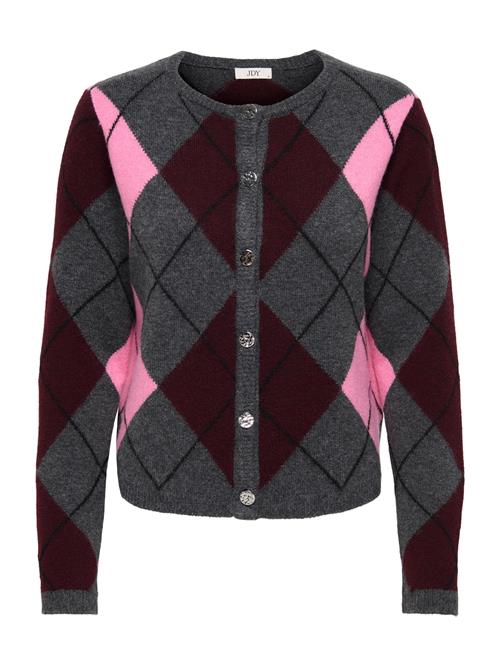 JDY Cardigan 'JDYRUE'  grå / lyserød / burgunder