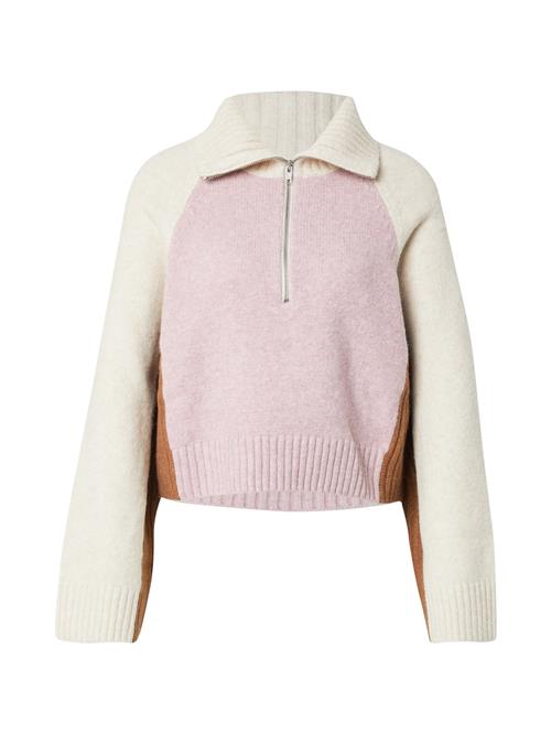 Monki Pullover  brun / lyserød / hvid