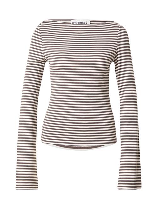WEEKDAY Shirts 'Annie'  mørkebrun / hvid