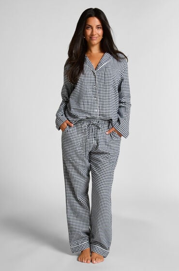 Hunkemöller Pyjamasbukser af flonel Blå