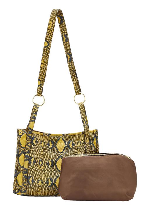 faina Skuldertaske  navy / gul