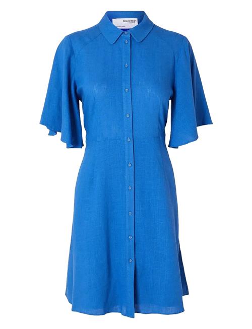 Slfgulia 2/4 Short Shirt Dress Selected Blue