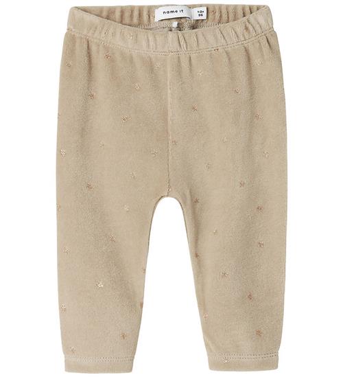 Name it Leggings - Velour - NbfNorah - Island Fossil
