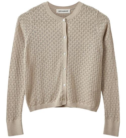Sofie Schnoor Cardigan - Strik - CisseSY - Beige m. Hulmønster