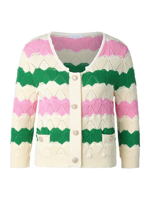 Rich & Royal Cardigan  grøn / lys pink / offwhite