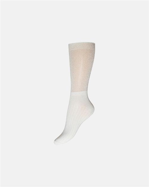 "Glitter" ankel strømpe | lurex | grå