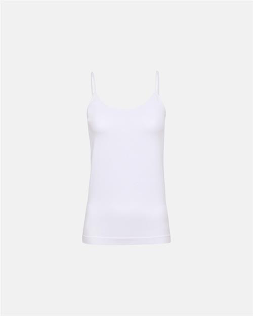 Top  med smalle stropper | mikrofiber | hvid