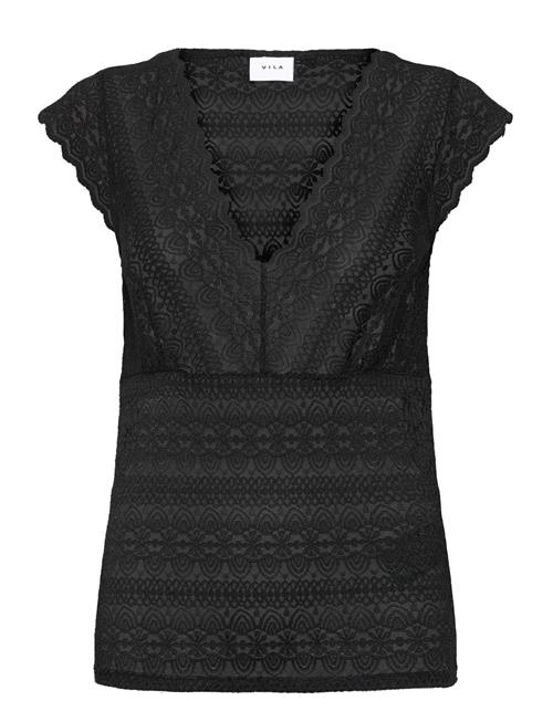 Vichikka V-Neck Cap Sleeve Top/2N Vila Black